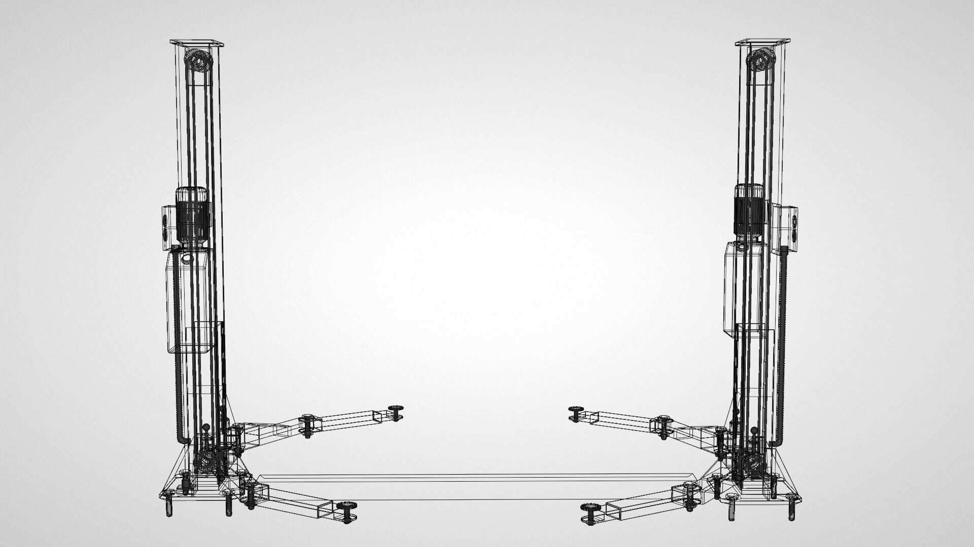 Car garage repair lift  Low-poly 3D model_6