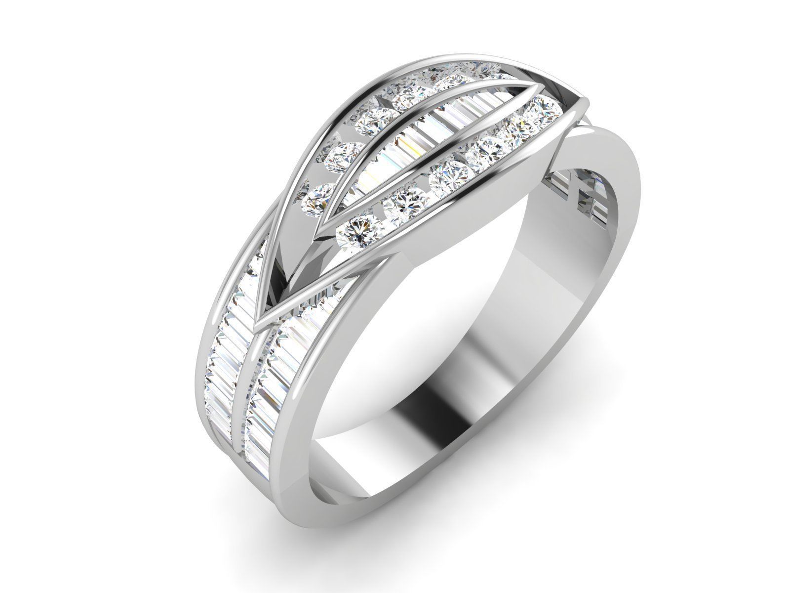 Diamond Ring For Women 3d Print Model 3D print model_1