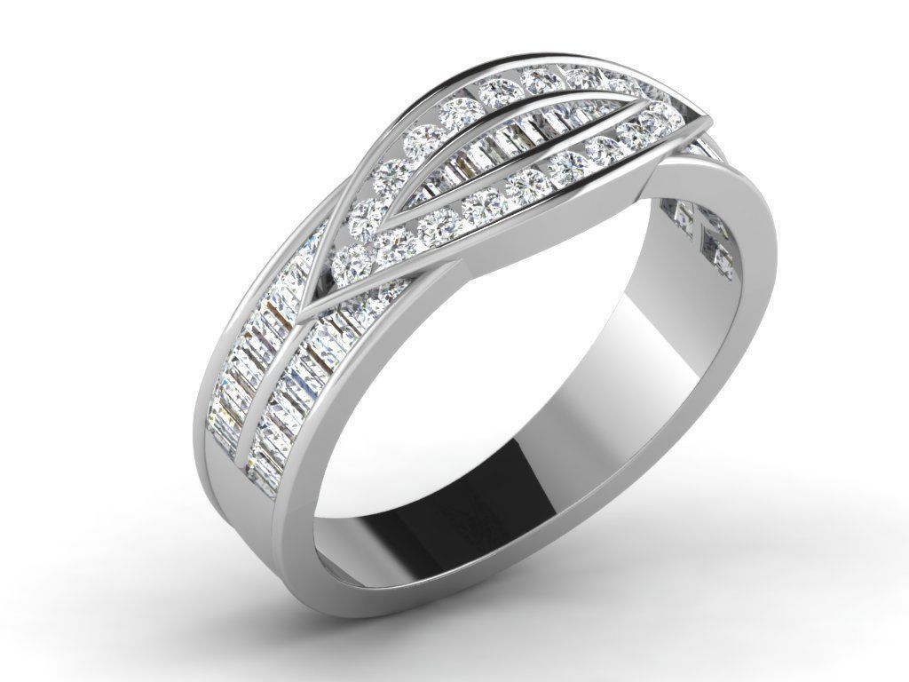 Diamond Ring For Women 3d Print Model 3D print model_8