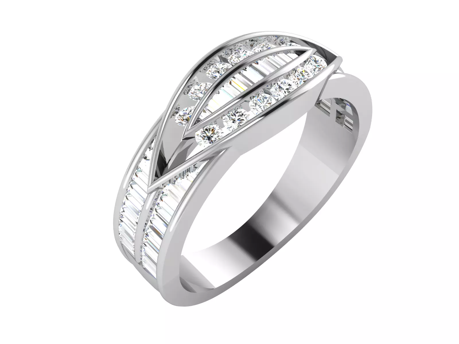 Diamond Ring For Women 3d Print Model 3D print model_0