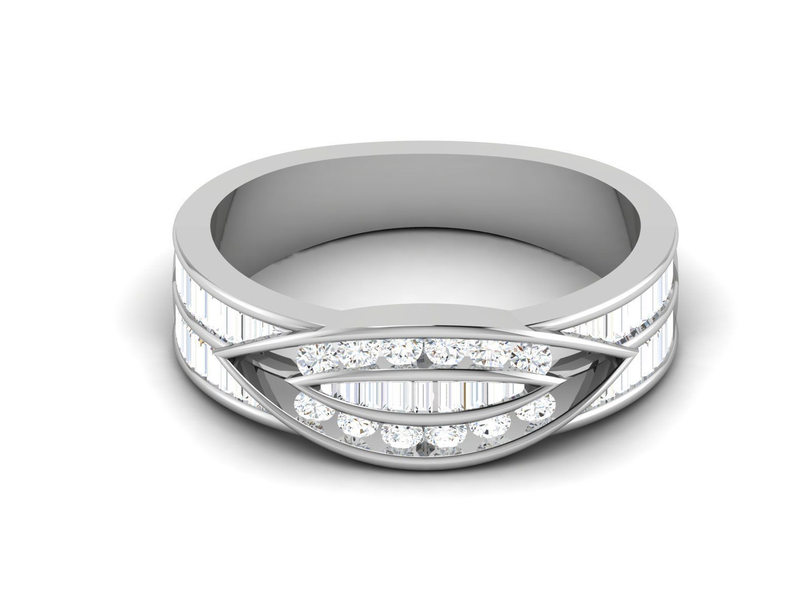 Diamond Ring For Women 3d Print Model 3D print model_6