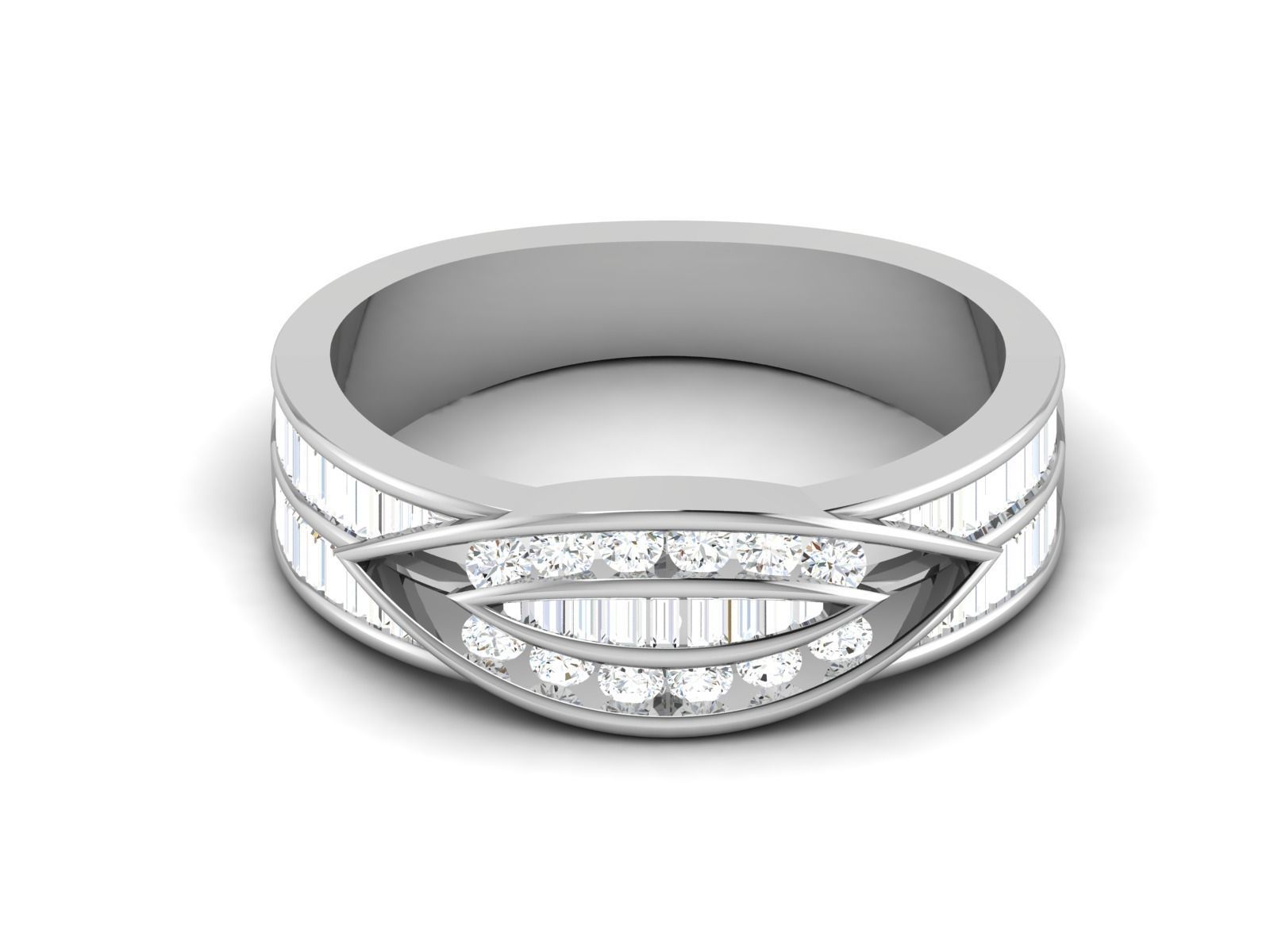 Diamond Ring For Women 3d Print Model 3D print model_7