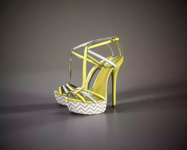 Stilettos Platform Sandals Low-poly 3D model