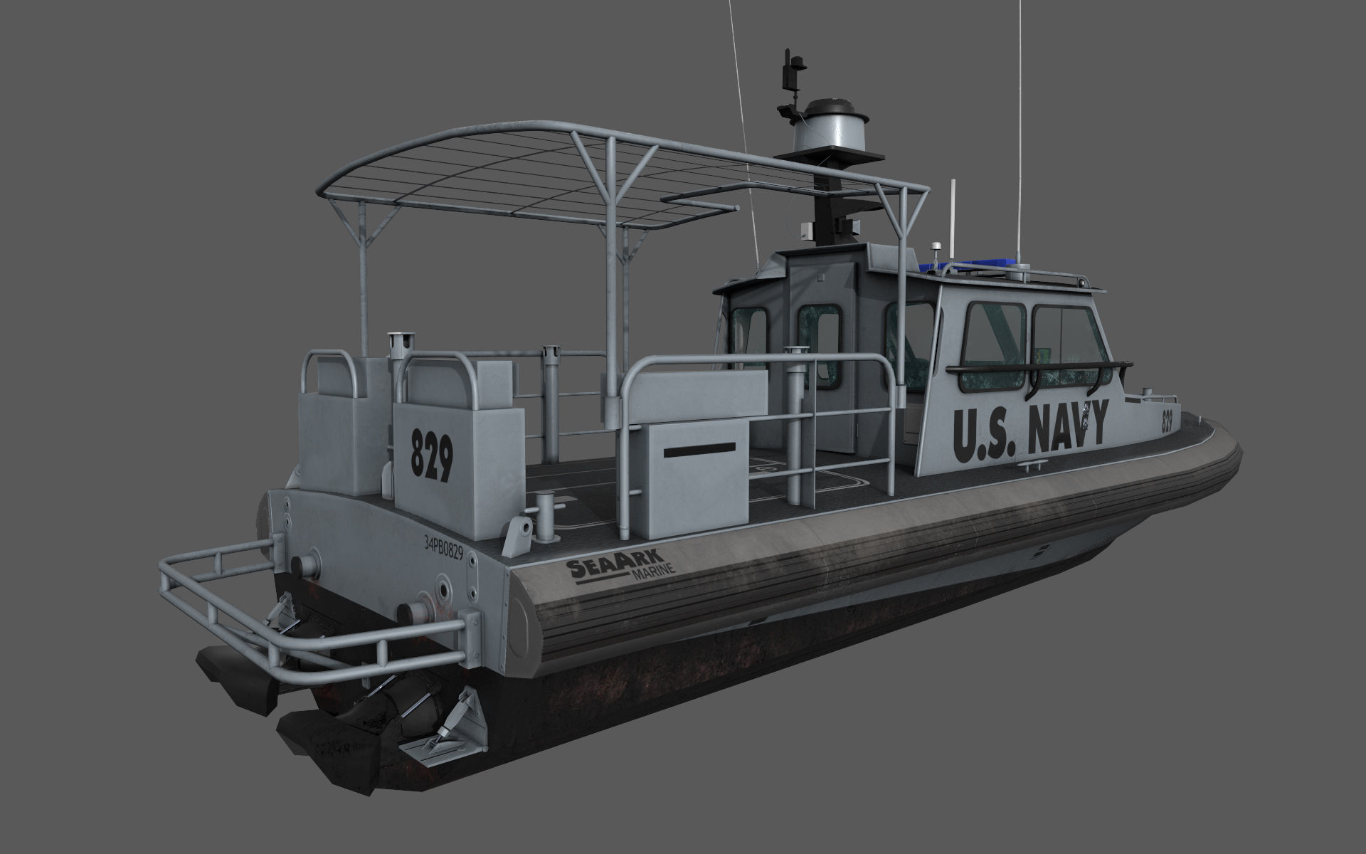 Sea Ark US Navy Low-poly 3D model_7