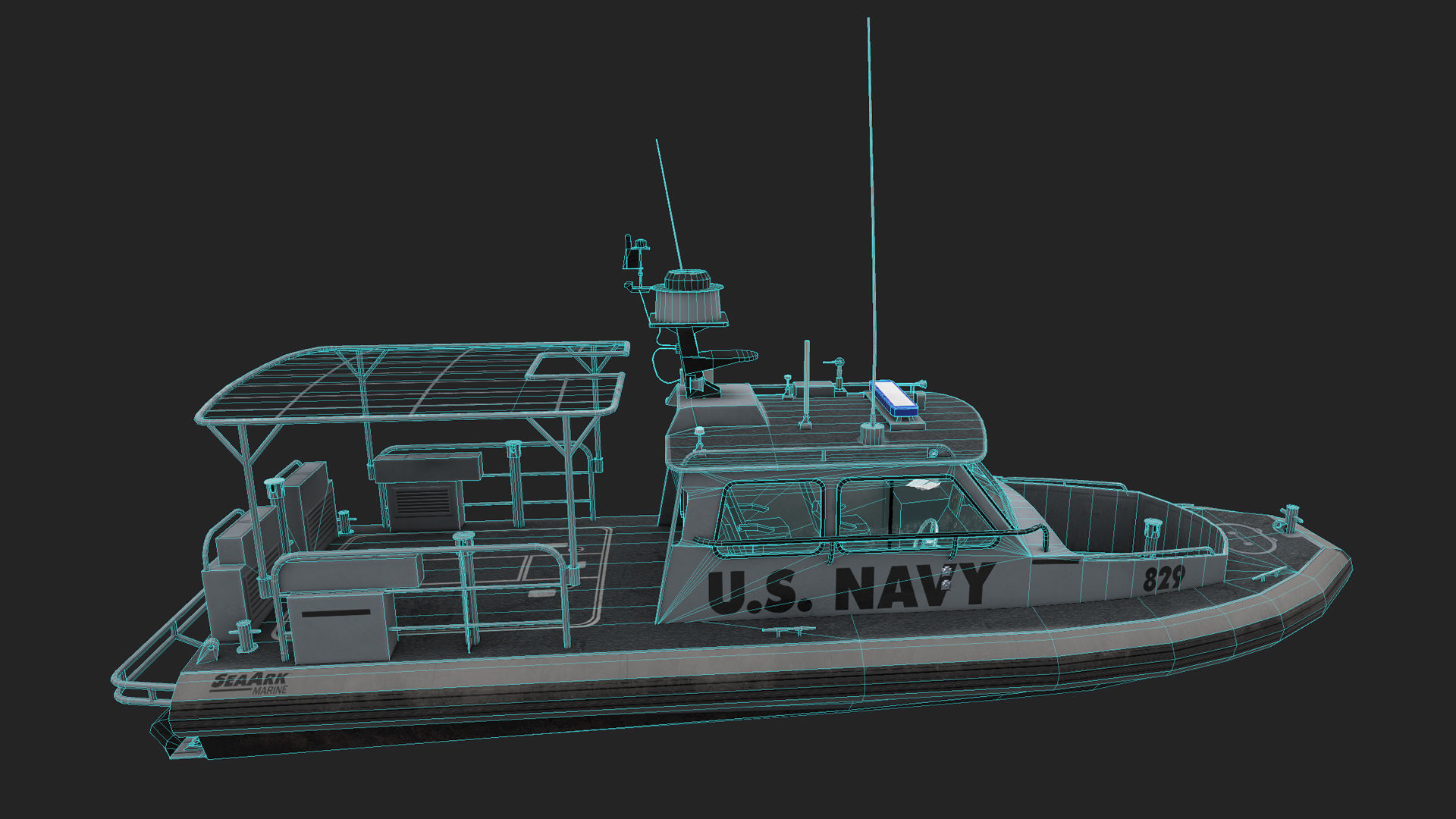 Sea Ark US Navy Low-poly 3D model_12