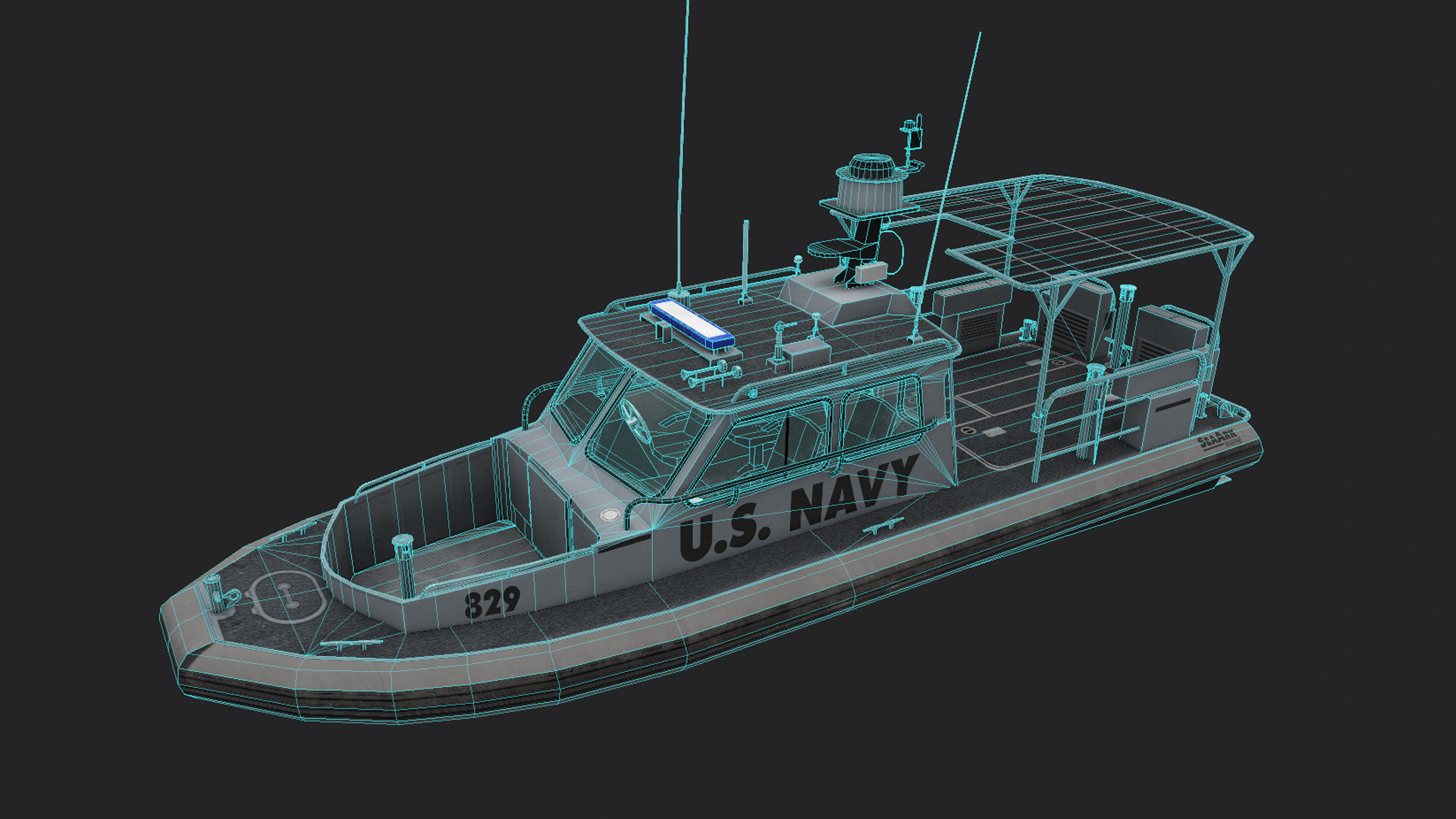 Sea Ark US Navy Low-poly 3D model_13