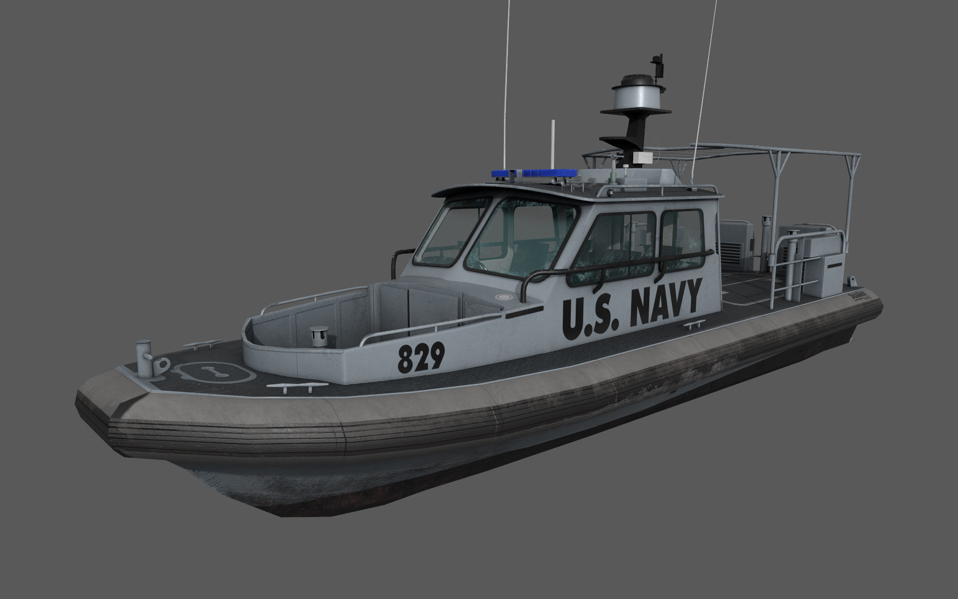 Sea Ark US Navy Low-poly 3D model_5