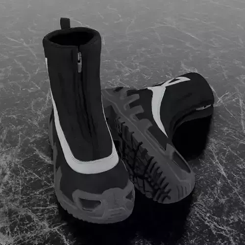 VANEDA 3D BOOTS - WHITE - BLACK Low-poly 3D model