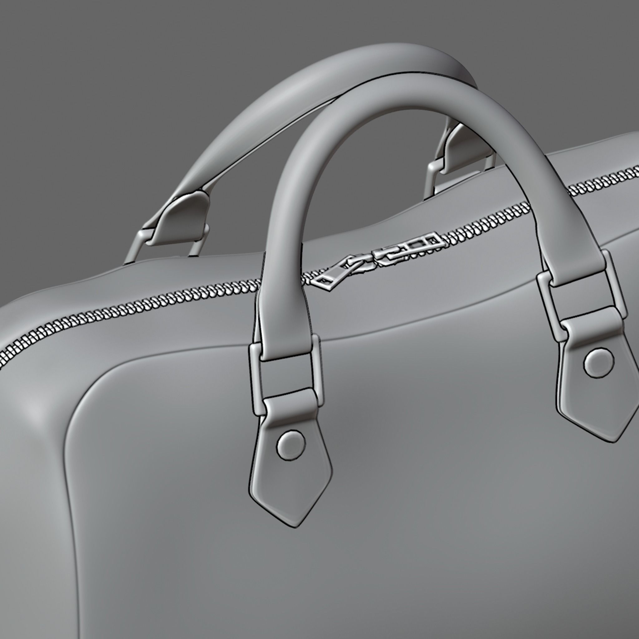 Simple travel bag 3D model_5