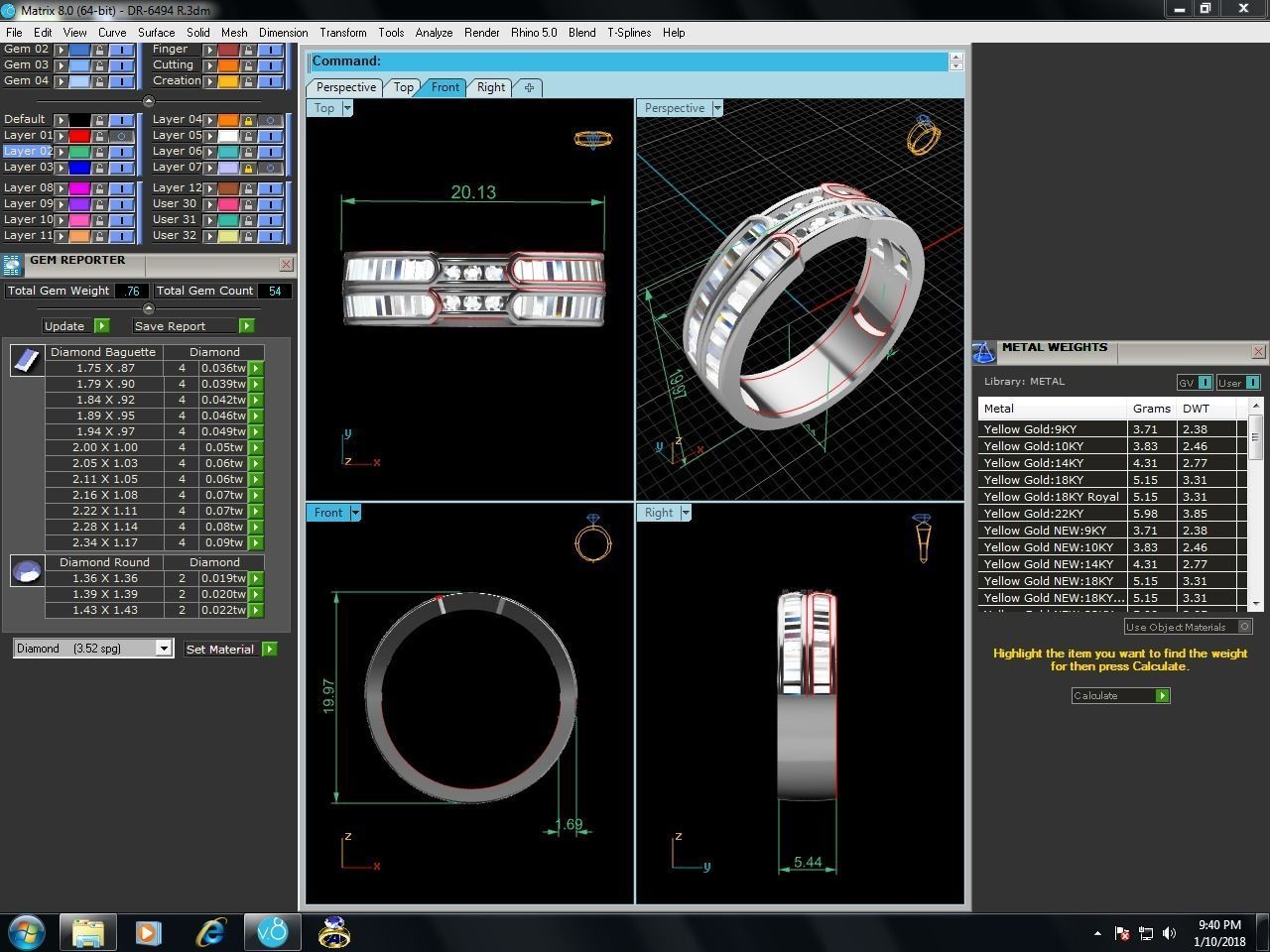 Diamond Ring For Women 3d Print Model 3D print model_8