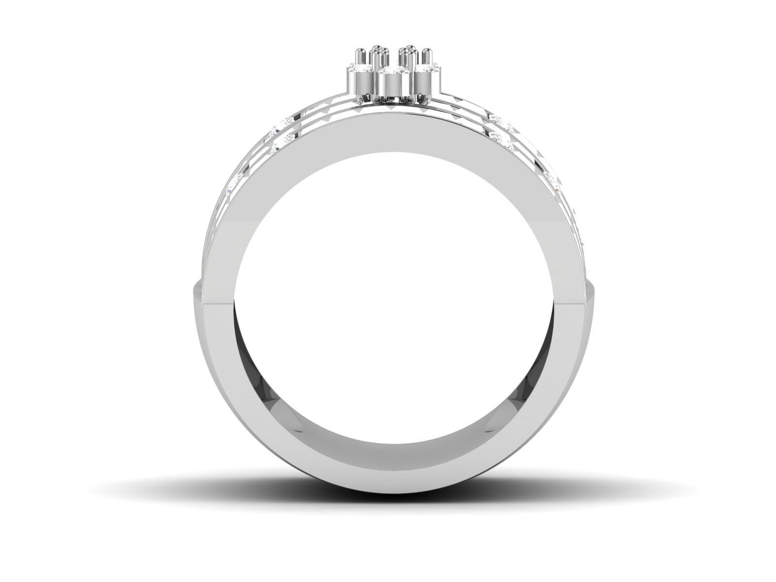 Diamond Ring For Women 3d Print Model 3D print model_5