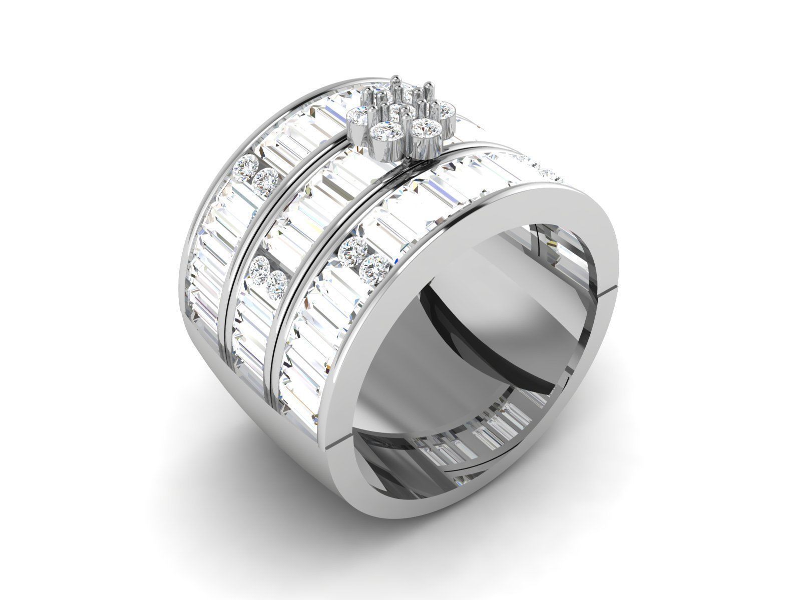 Diamond Ring For Women 3d Print Model 3D print model_1