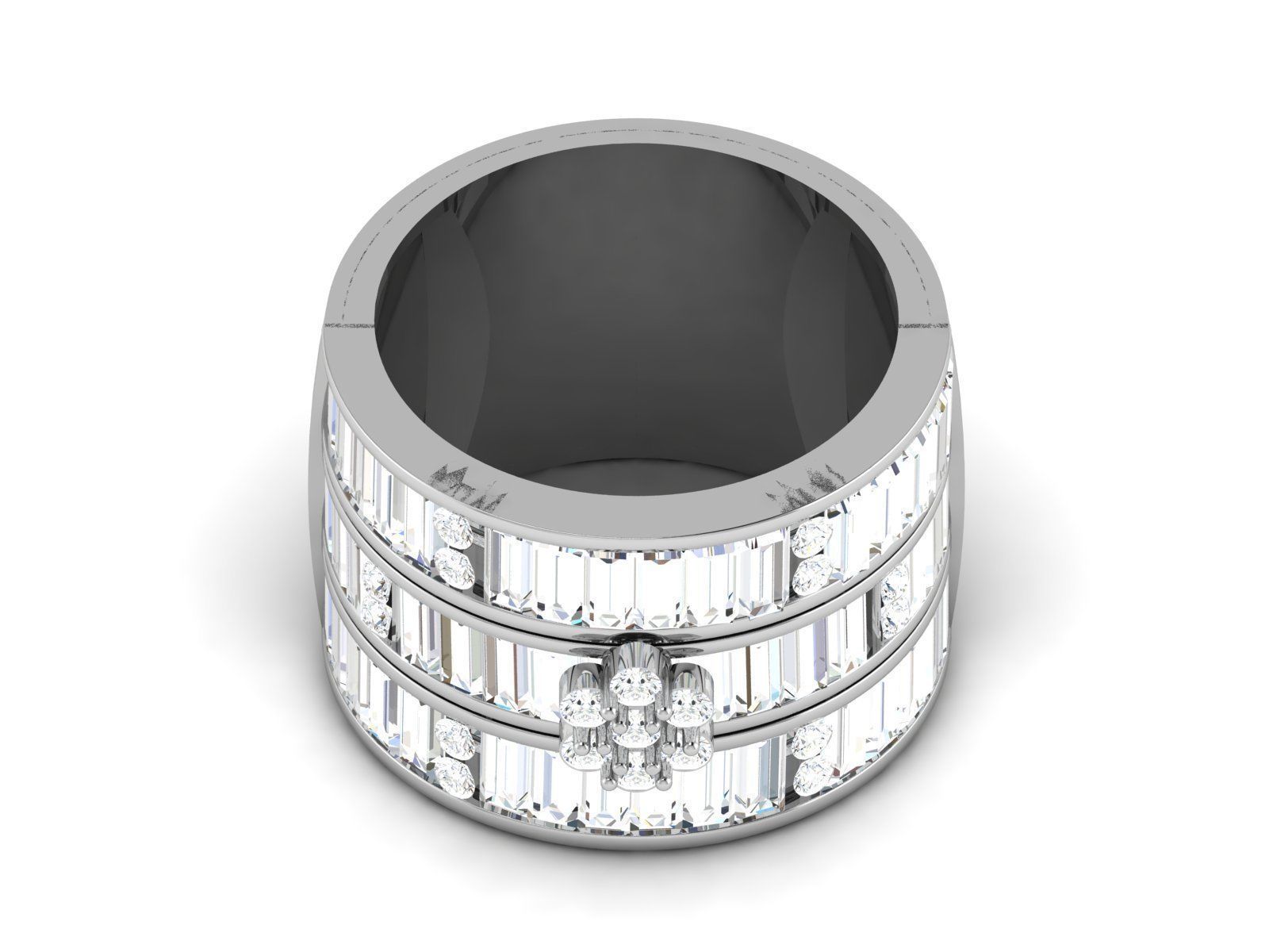 Diamond Ring For Women 3d Print Model 3D print model_2