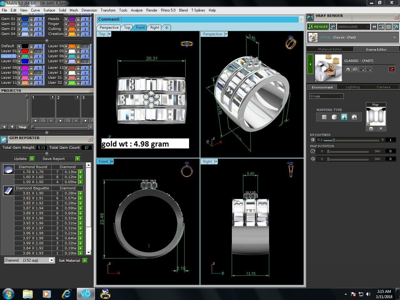 Diamond Ring For Women 3d Print Model 3D print model_9