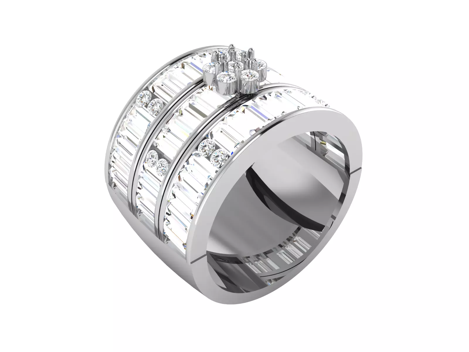 Diamond Ring For Women 3d Print Model 3D print model_0