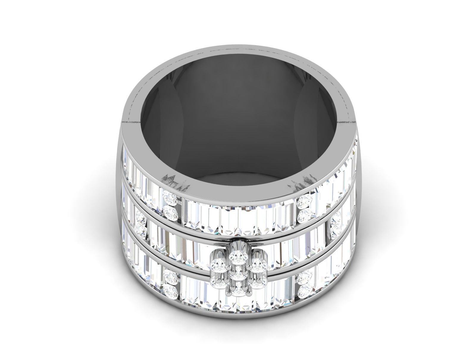 Diamond Ring For Women 3d Print Model 3D print model_3