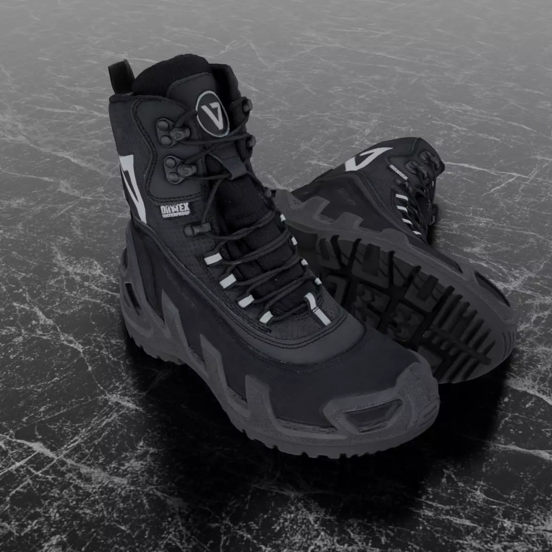 VANEDA 3D BOOTS - BLACK Low-poly 3D model_0