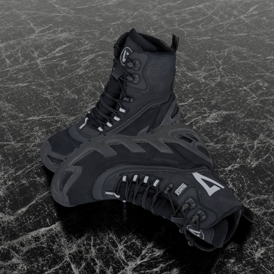 VANEDA 3D BOOTS - BLACK Low-poly 3D model_1
