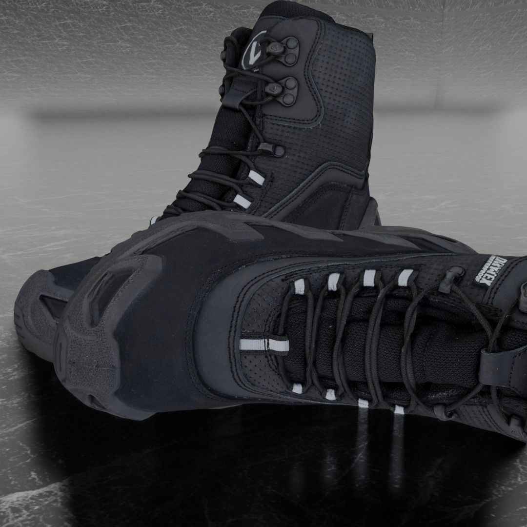 VANEDA 3D BOOTS - BLACK Low-poly 3D model_8
