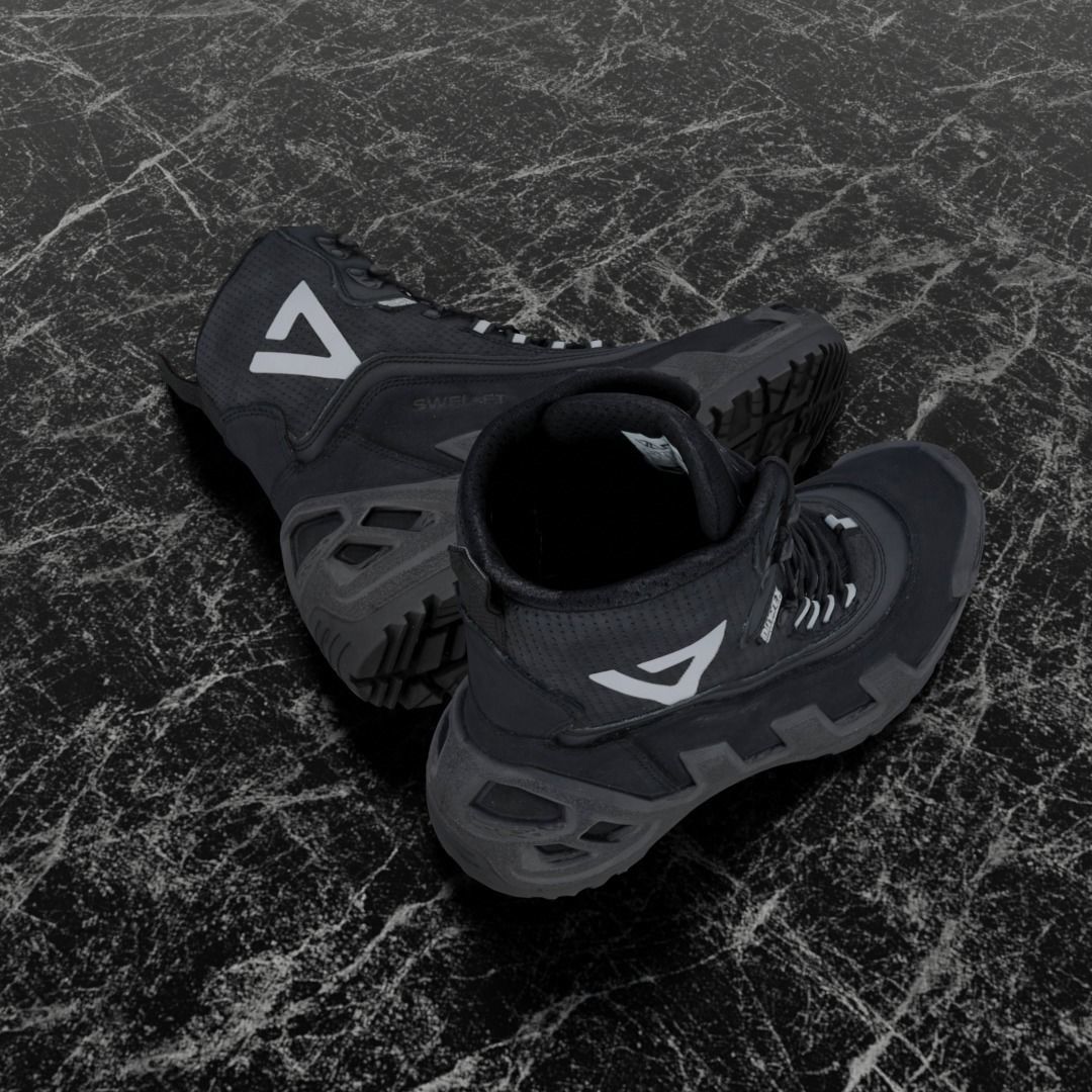 VANEDA 3D BOOTS - BLACK Low-poly 3D model_3