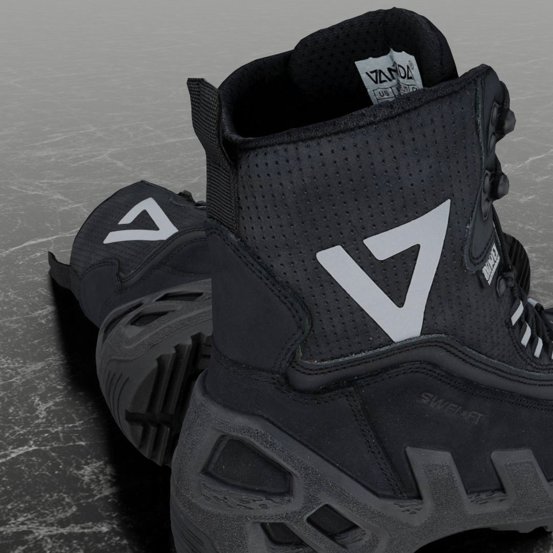 VANEDA 3D BOOTS - BLACK Low-poly 3D model_6