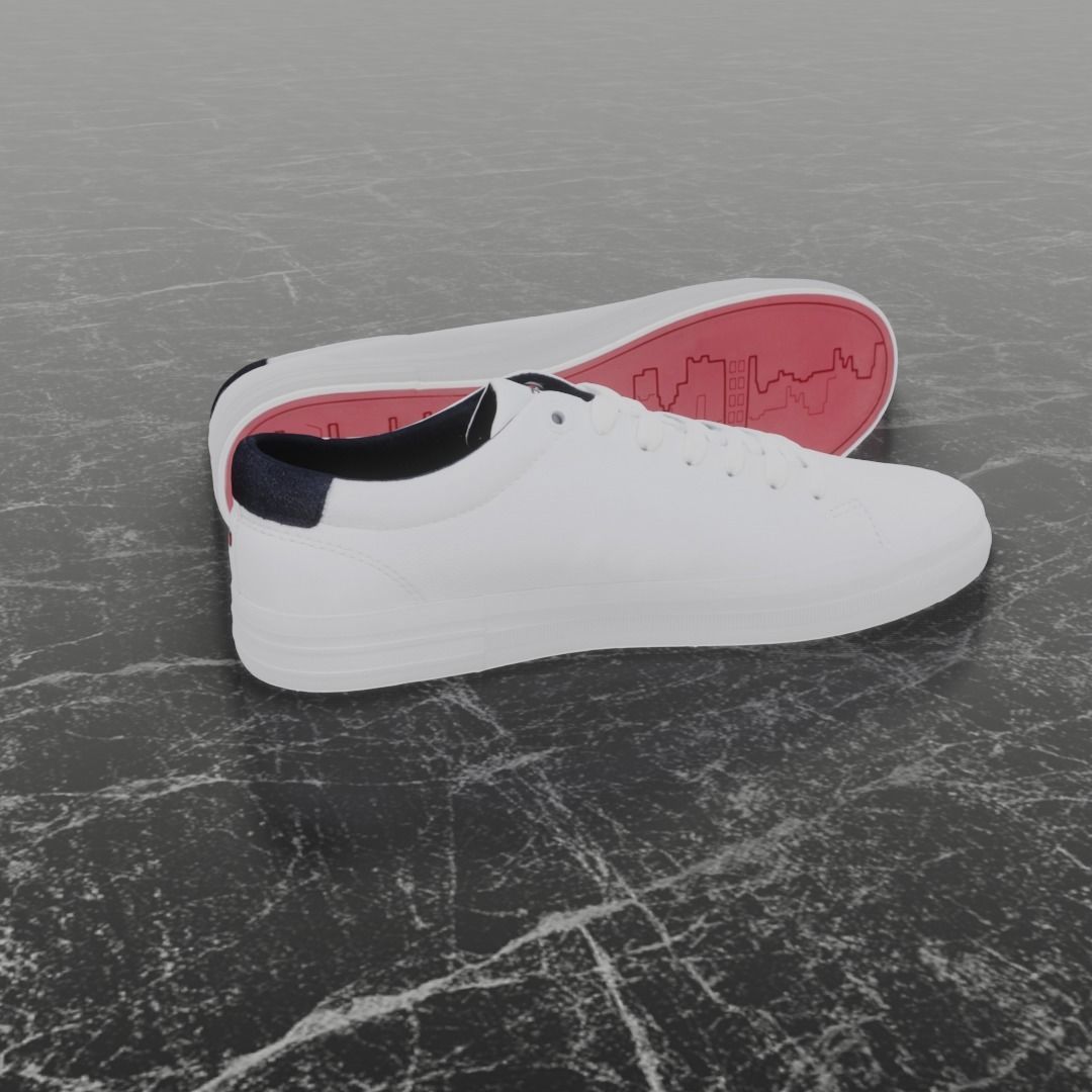 TOMMY HILFIGER 3D SHOE - WHITE Low-poly 3D model_7