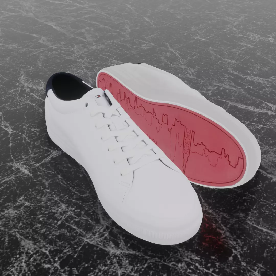 TOMMY HILFIGER 3D SHOE - WHITE Low-poly 3D model_0