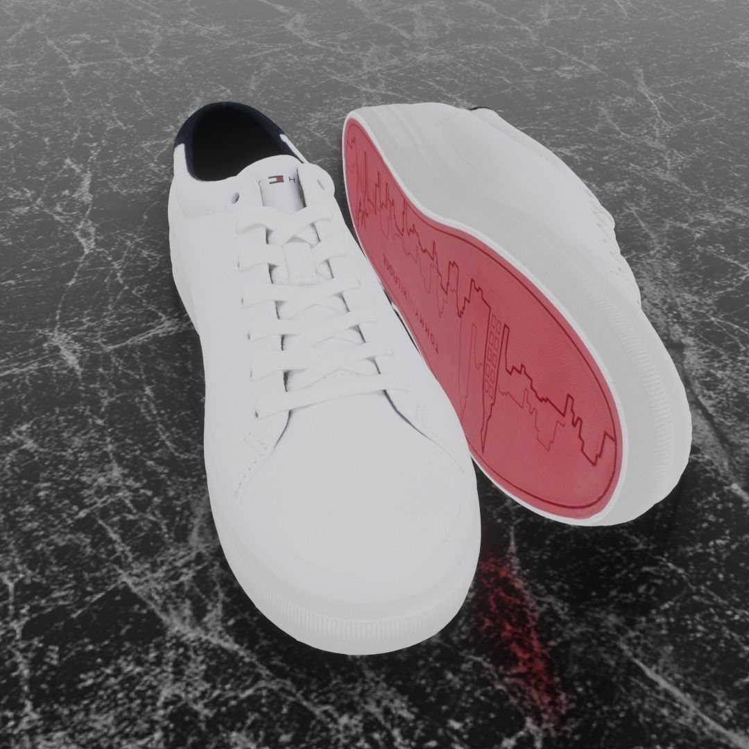 TOMMY HILFIGER 3D SHOE - WHITE Low-poly 3D model_10