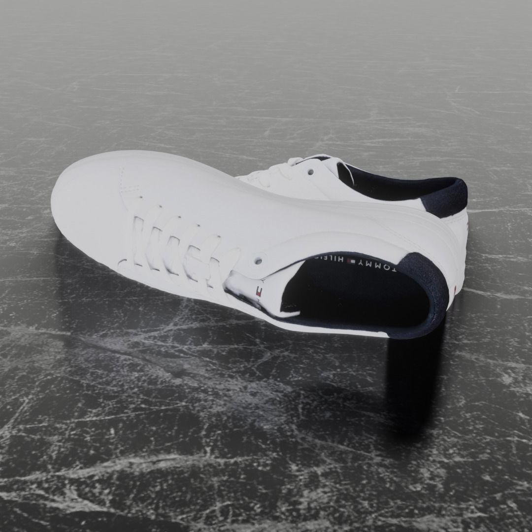 TOMMY HILFIGER 3D SHOE - WHITE Low-poly 3D model_6
