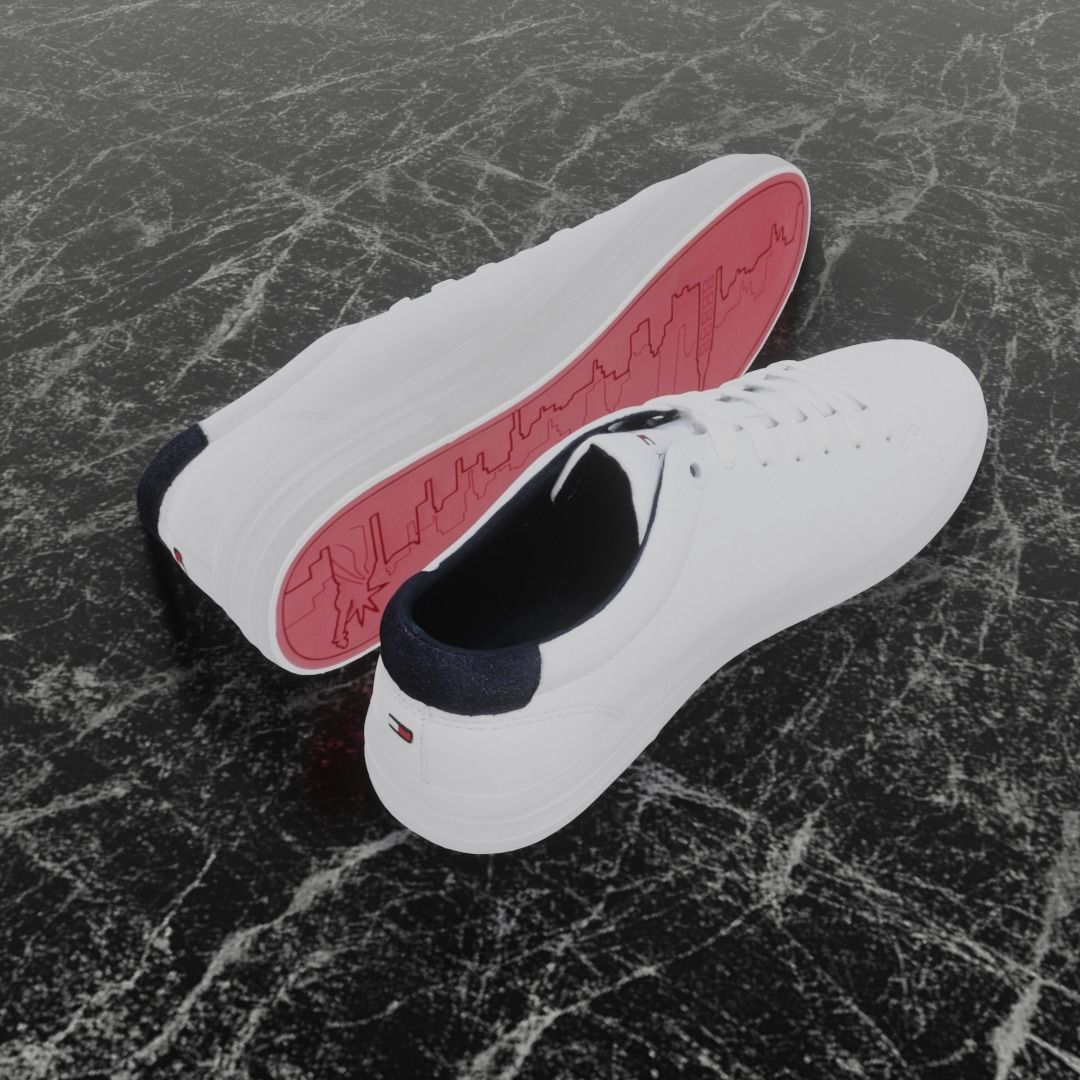 TOMMY HILFIGER 3D SHOE - WHITE Low-poly 3D model_4