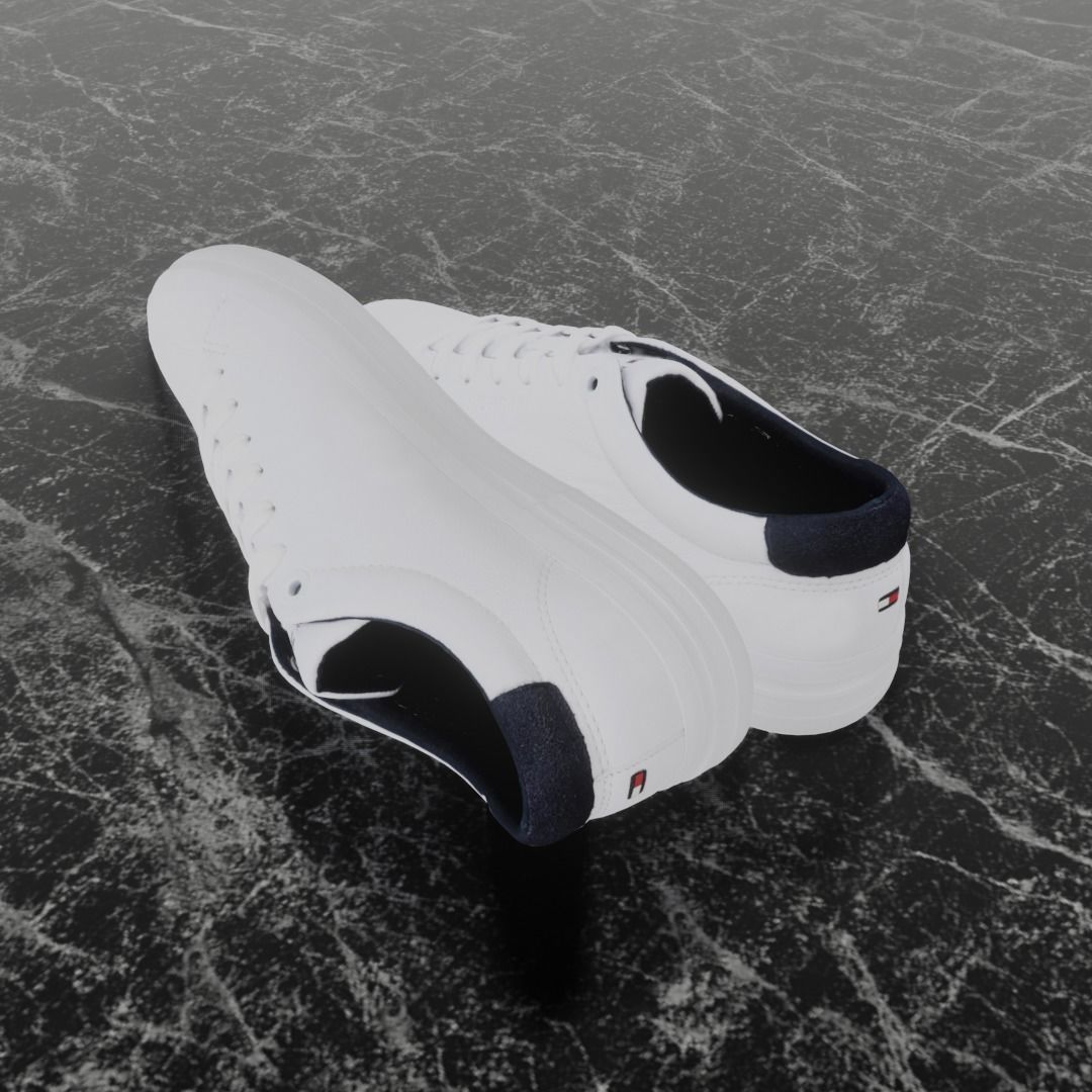 TOMMY HILFIGER 3D SHOE - WHITE Low-poly 3D model_5