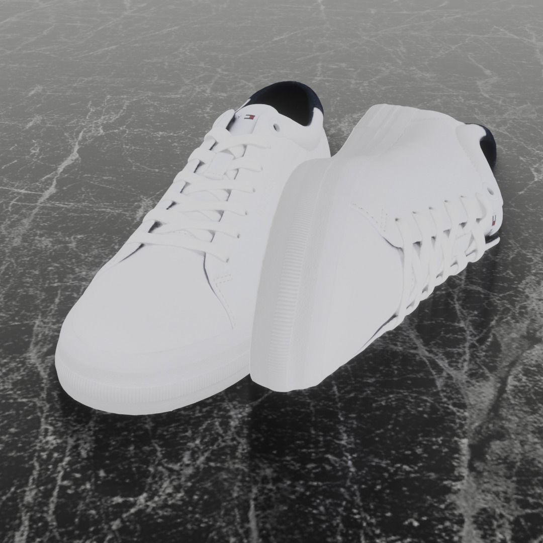 TOMMY HILFIGER 3D SHOE - WHITE Low-poly 3D model_9