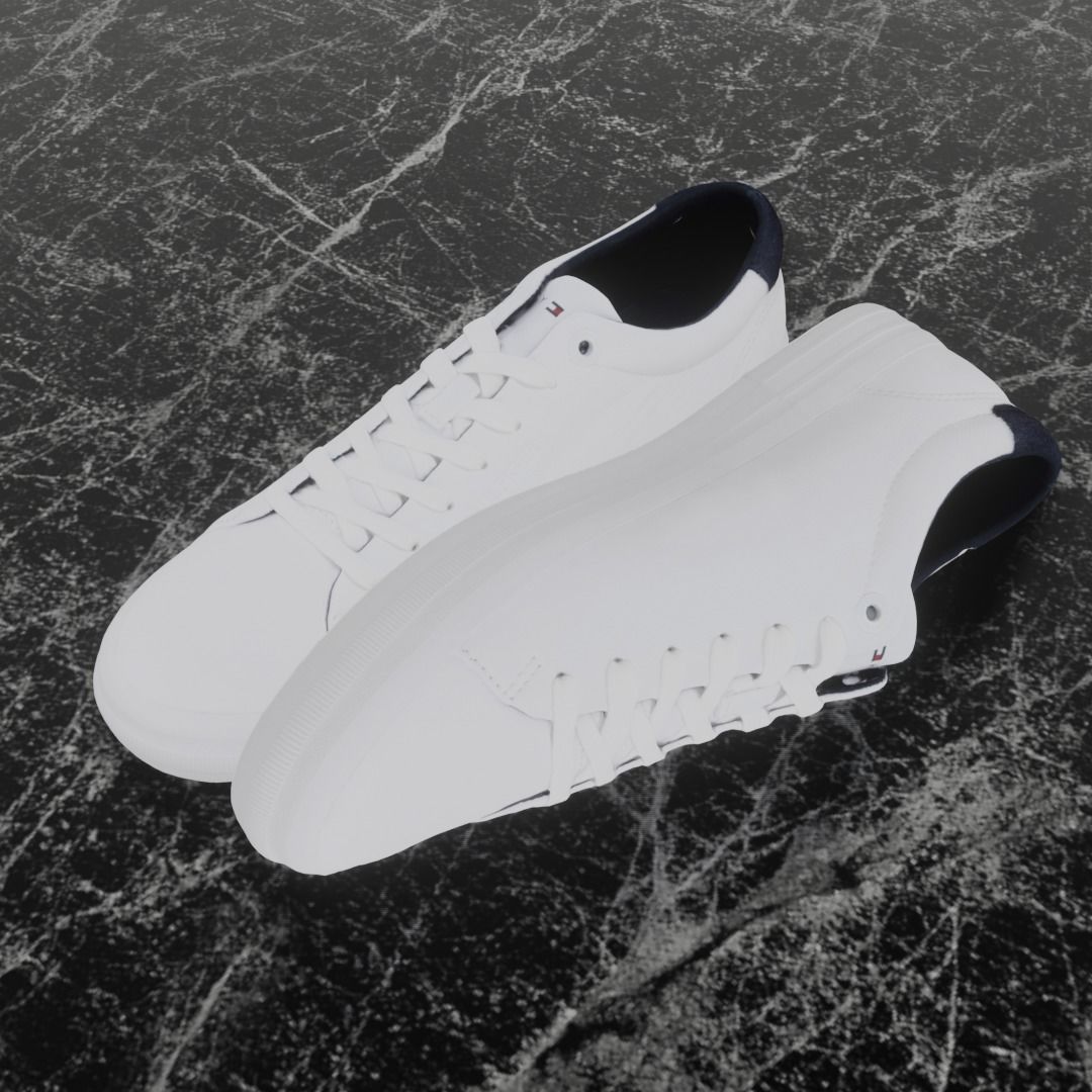TOMMY HILFIGER 3D SHOE - WHITE Low-poly 3D model_1