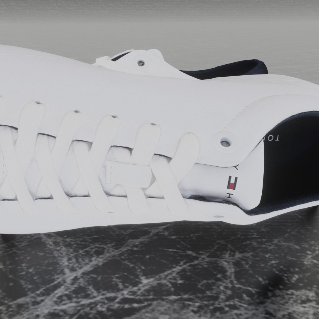 TOMMY HILFIGER 3D SHOE - WHITE Low-poly 3D model_8