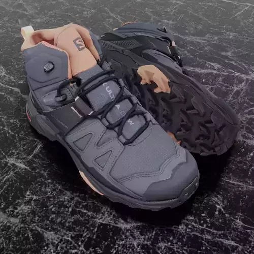 SALOMON X ULTRA 04W 3D BOOTS - LIGHT NAVY BLUE - LIGHT ORANGE