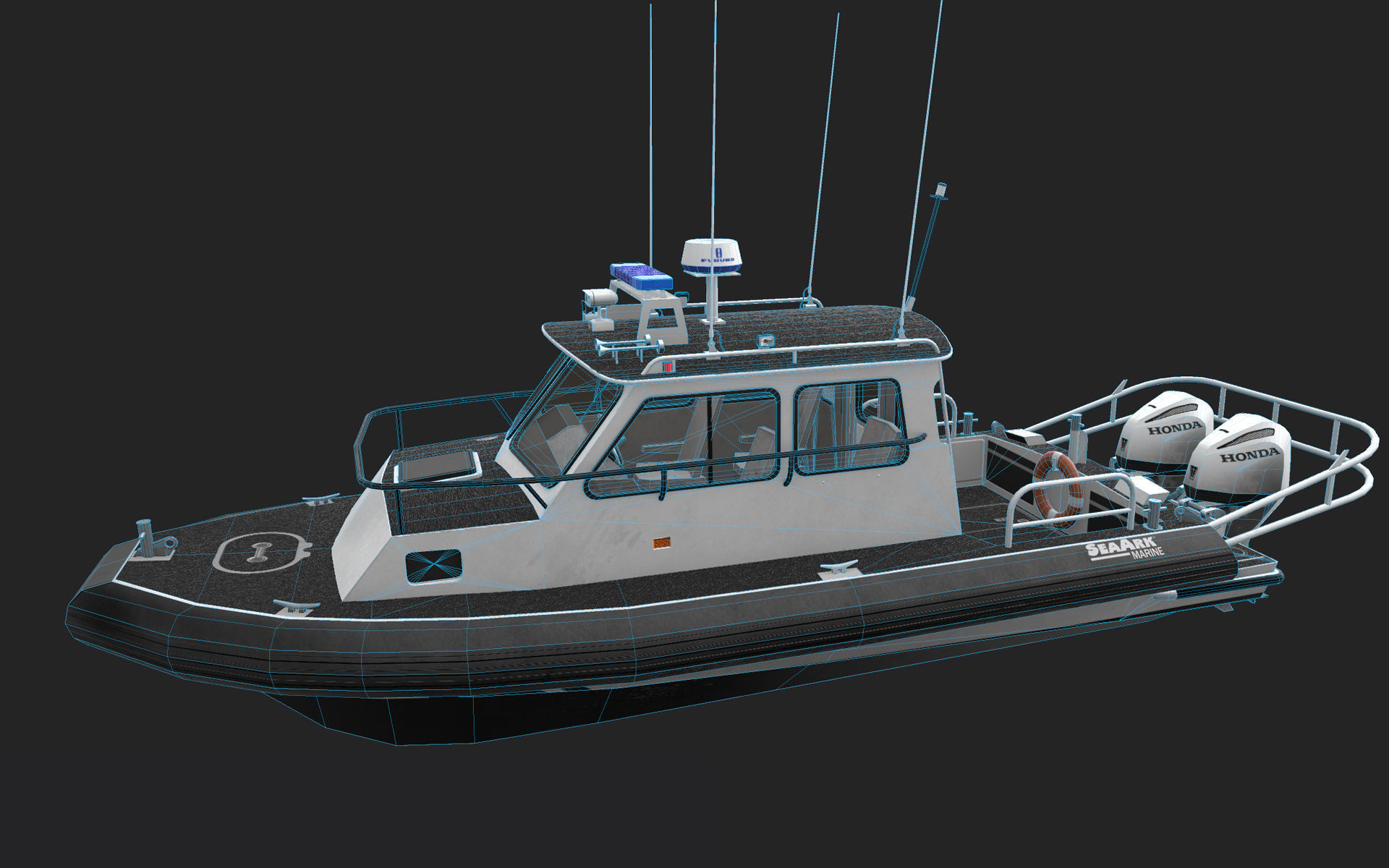 SeaArk Patrol boat  Low-poly 3D model_11