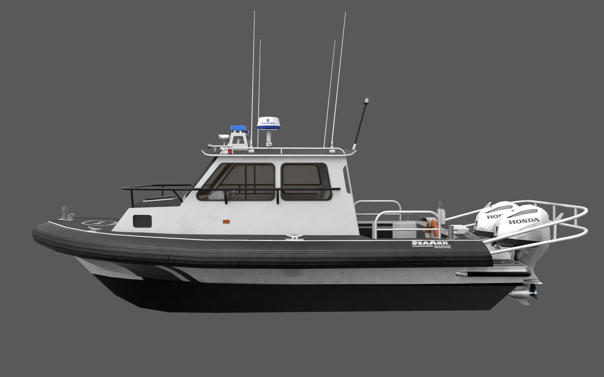 SeaArk Patrol boat  Low-poly 3D model_16