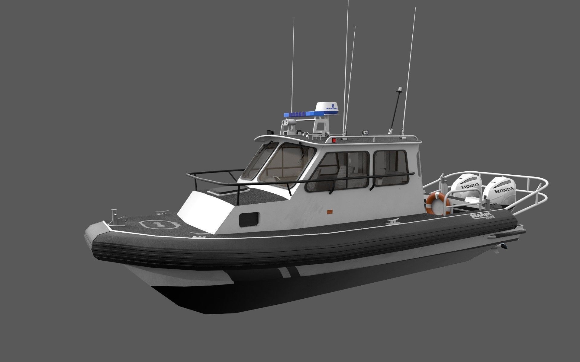 SeaArk Patrol boat  Low-poly 3D model_5