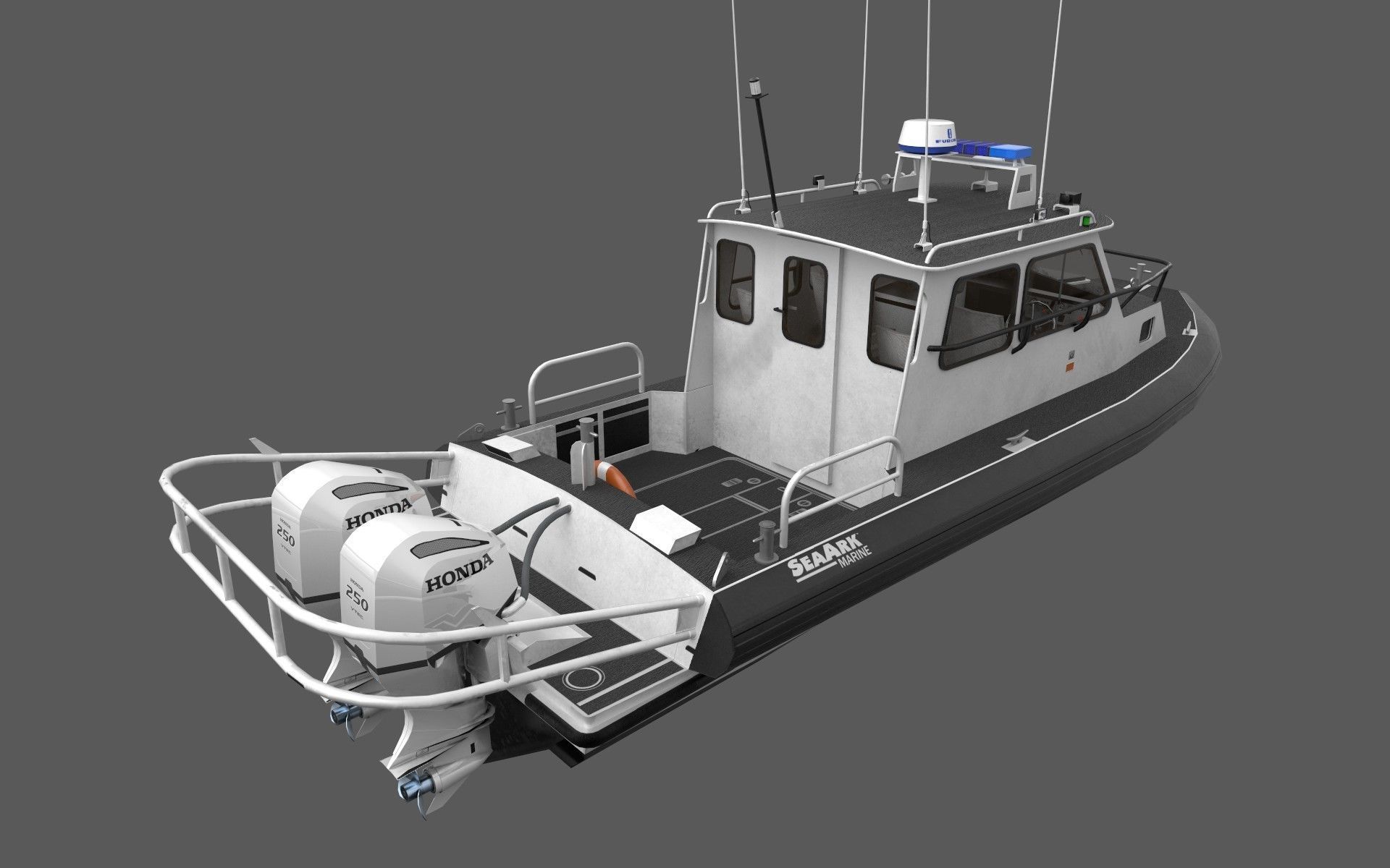 SeaArk Patrol boat  Low-poly 3D model_2