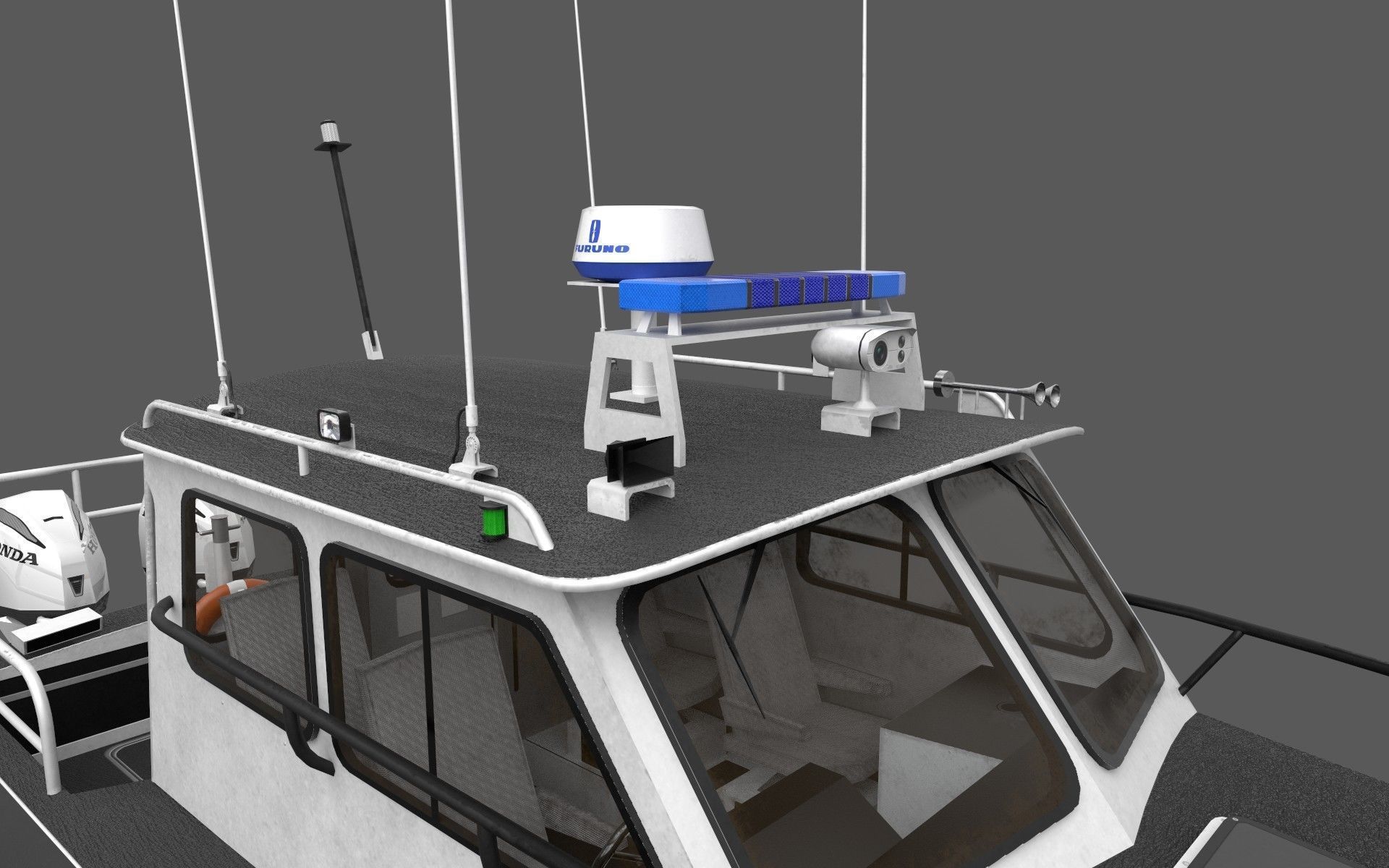 SeaArk Patrol boat  Low-poly 3D model_1