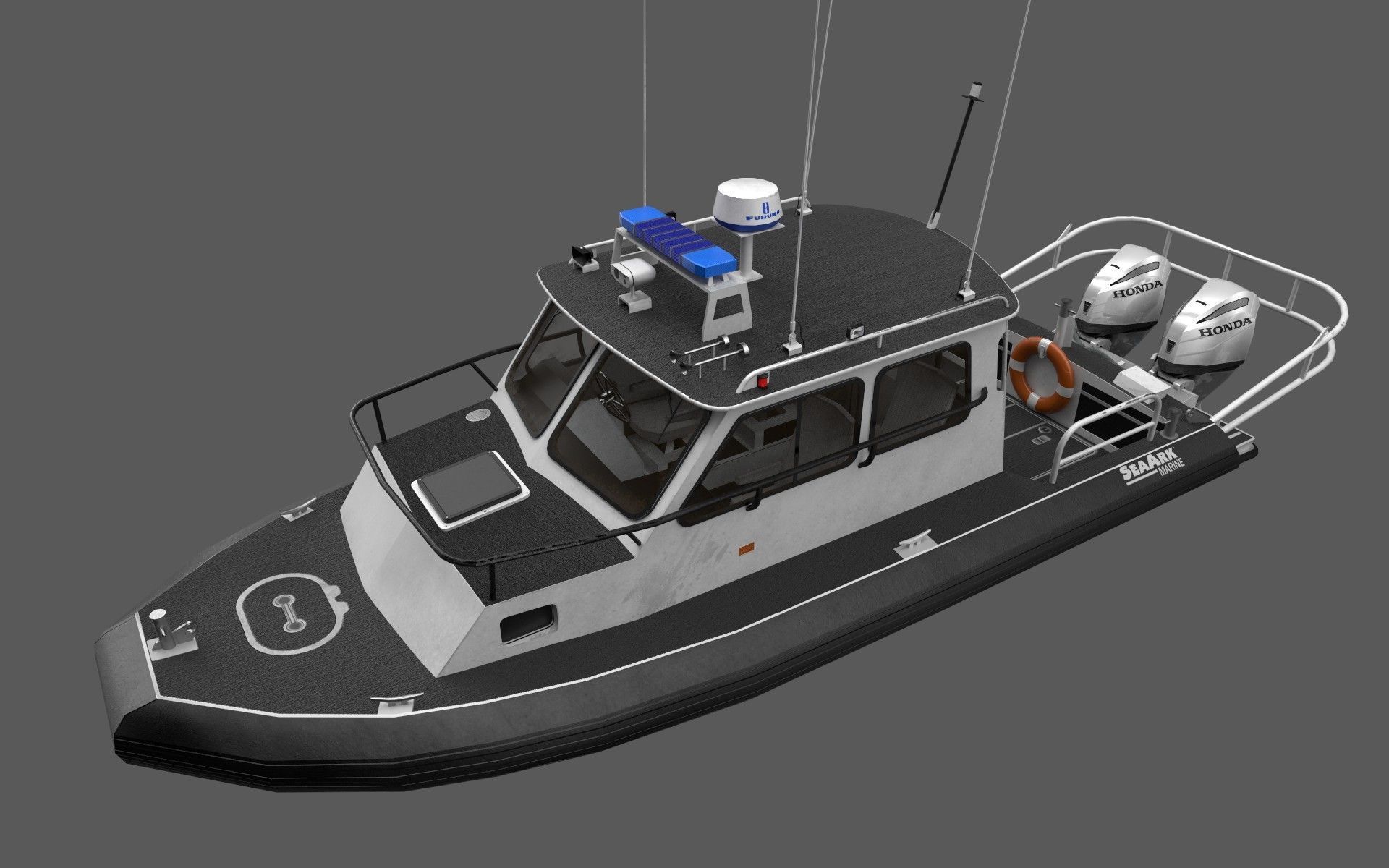 SeaArk Patrol boat  Low-poly 3D model_13
