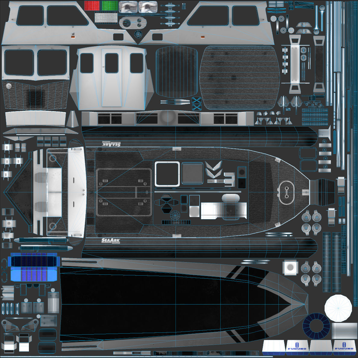 SeaArk Patrol boat  Low-poly 3D model_9