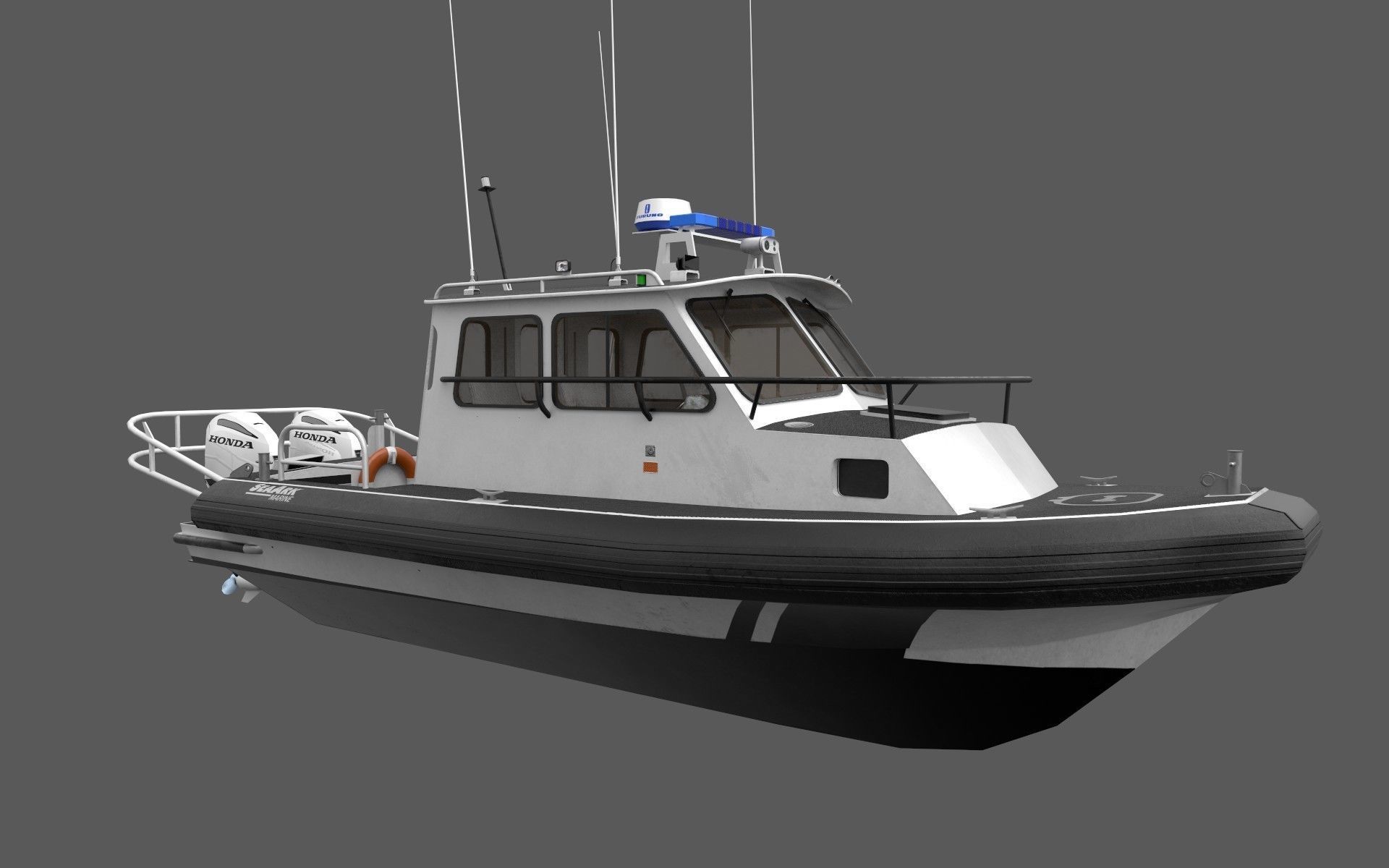 SeaArk Patrol boat  Low-poly 3D model_3