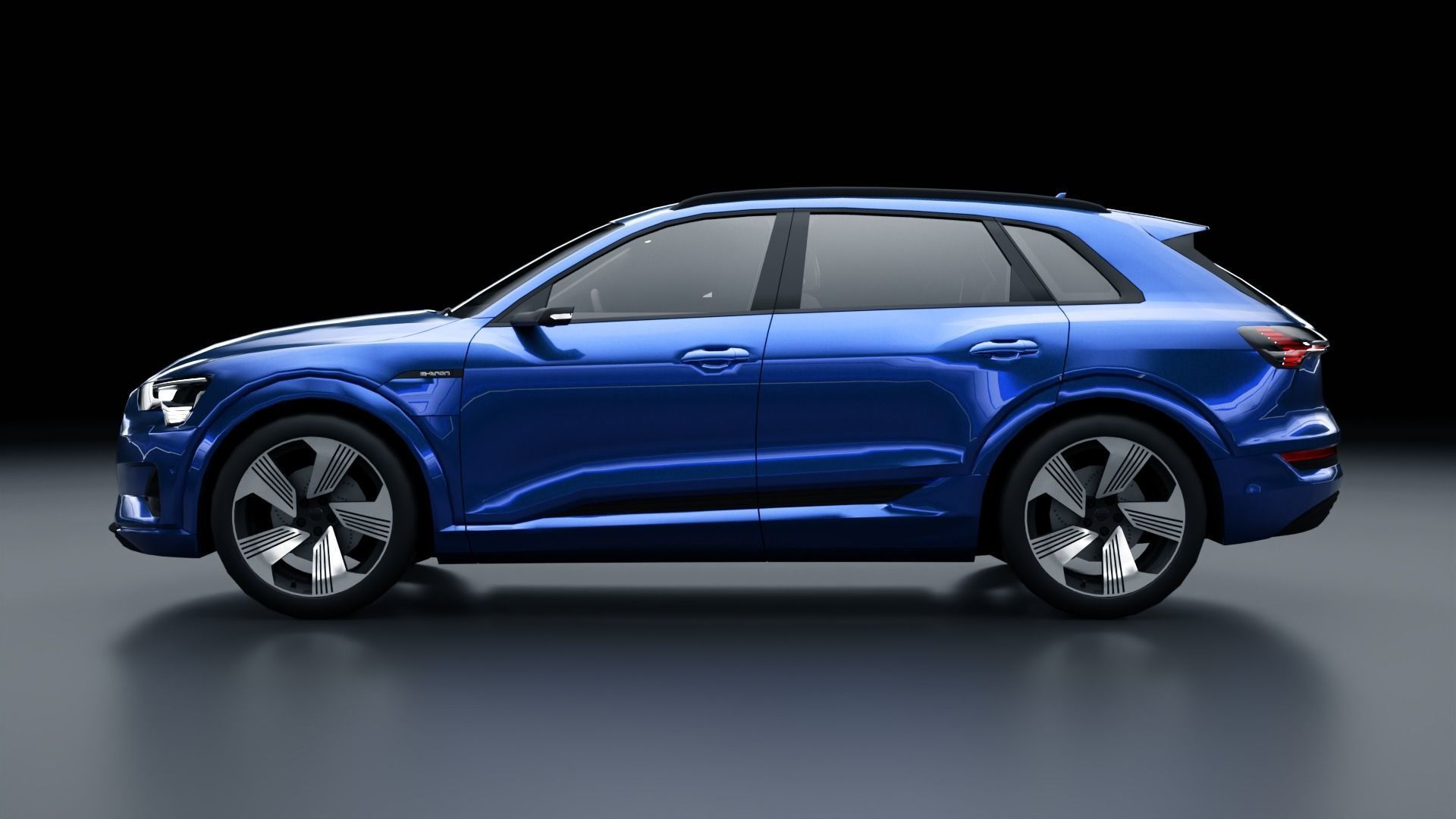 Audi E-Tron Low-poly 3D model_2