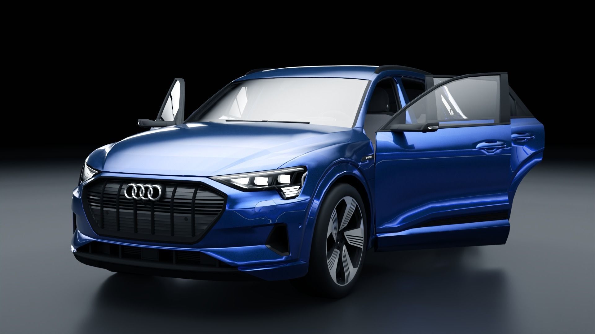 Audi E-Tron Low-poly 3D model_11