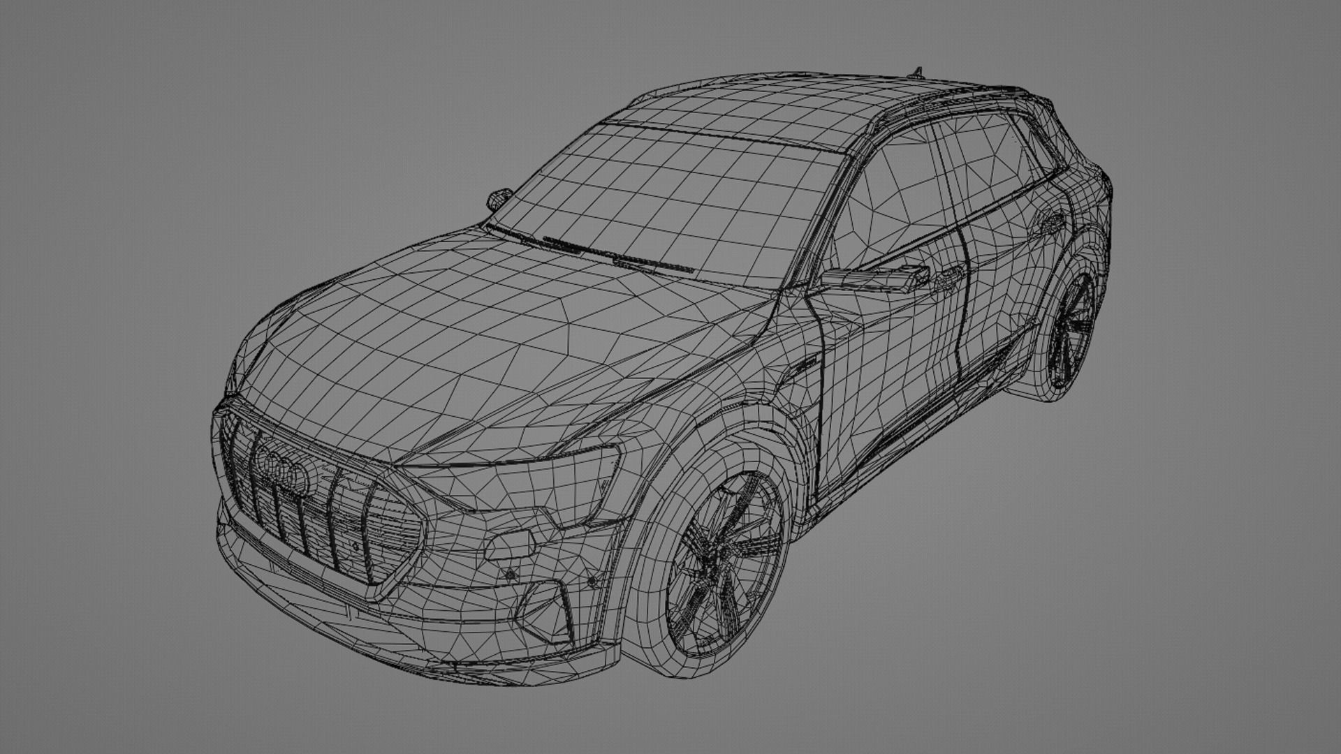 Audi E-Tron Low-poly 3D model_12