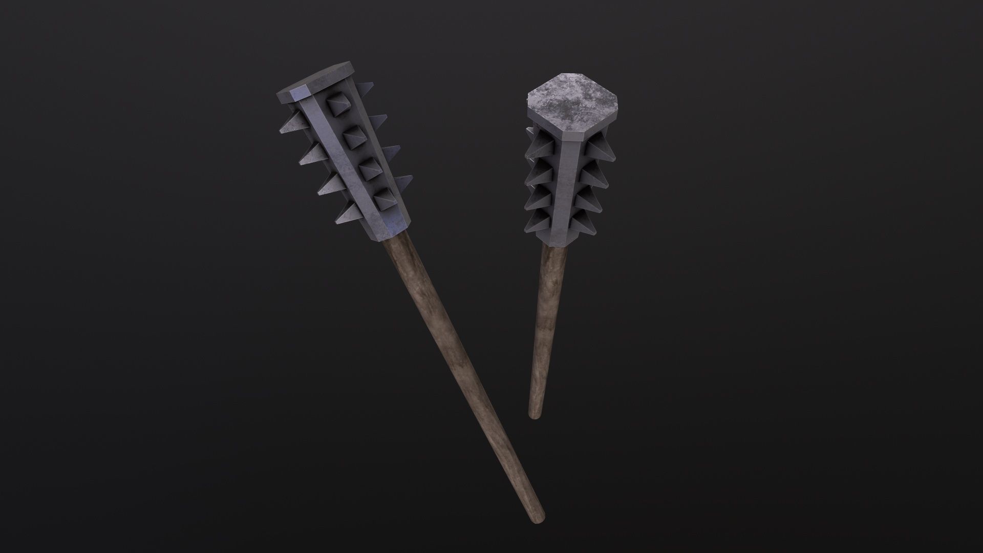Wood Mace 3D Model Low-poly 3D model_3