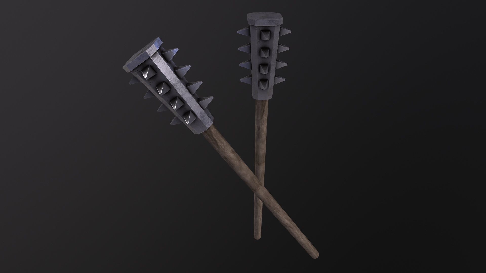 Wood Mace 3D Model Low-poly 3D model_2