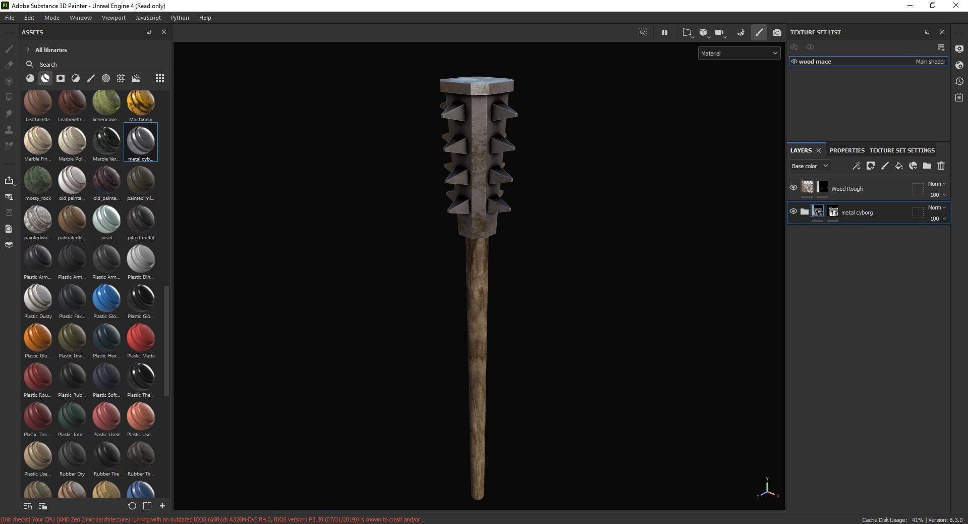 Wood Mace 3D Model Low-poly 3D model_6