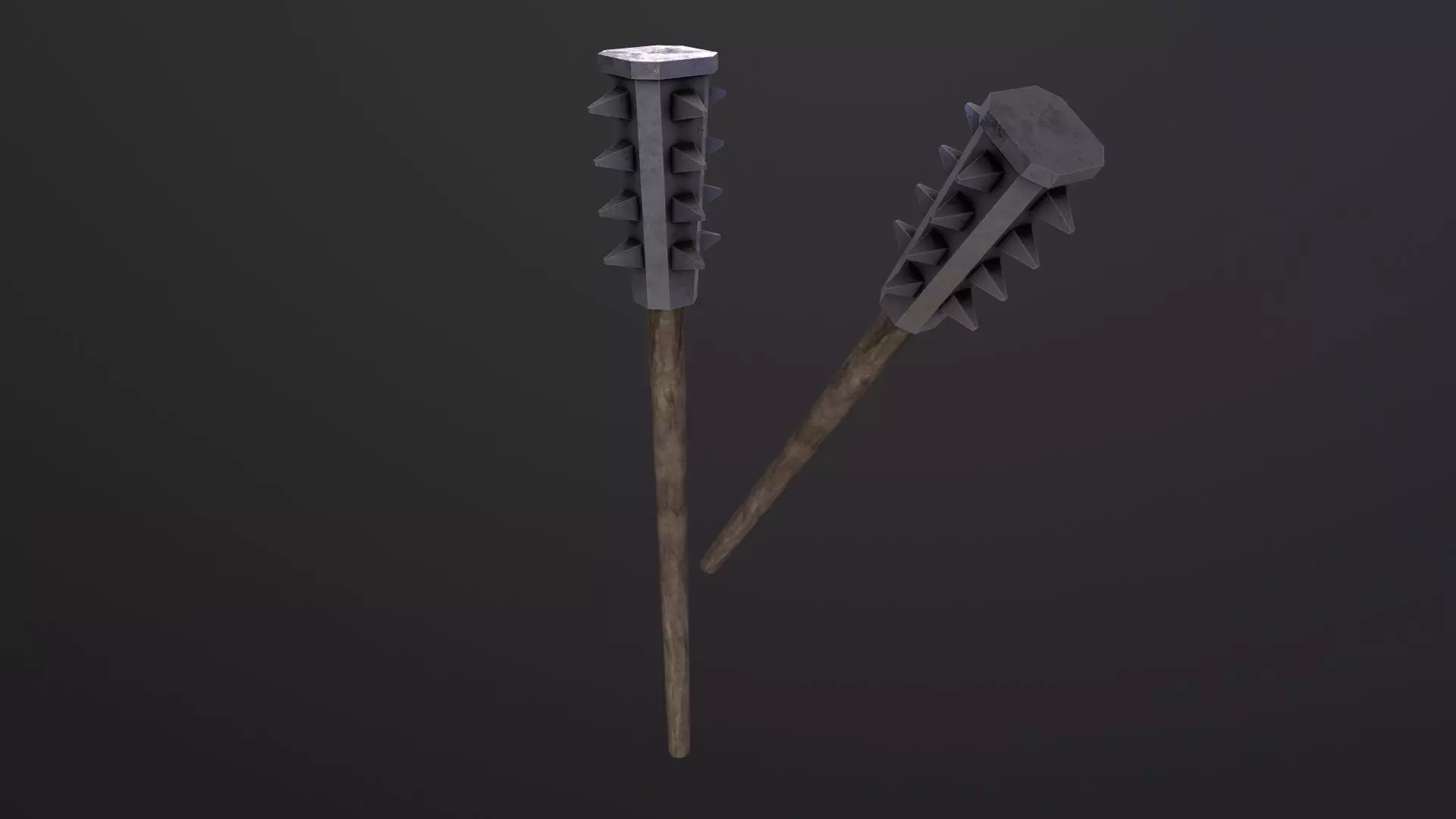 Wood Mace 3D Model Low-poly 3D model_0